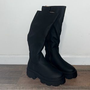 ASOS Clara Chunky Flat Boots in Black